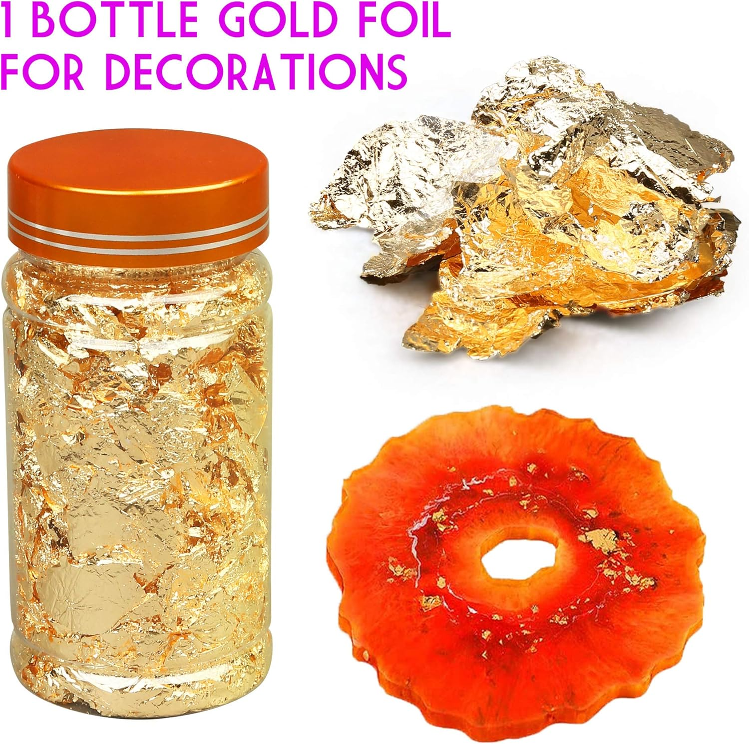 Lotfancy Coaster Molds for Resin Casting, 1 Wine Rack Mold, 2 Geode Coaster Molds, with Gold Foil and Stirrers - DIY Silicone Epoxy Resin Molds for Glasses Holder, Faux Agate Slices, Home D&eacute;cor image number 4