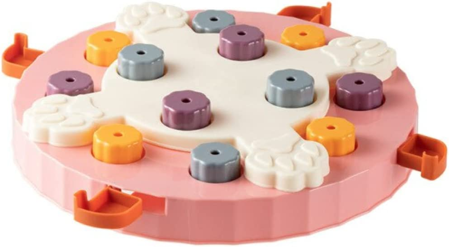 Paw Puzzlers Advanced Dog Puzzle, Enrichment Toy, Treat Puzzle, Dog Interactive Food Toy (Pink, Geometric) image number 4
