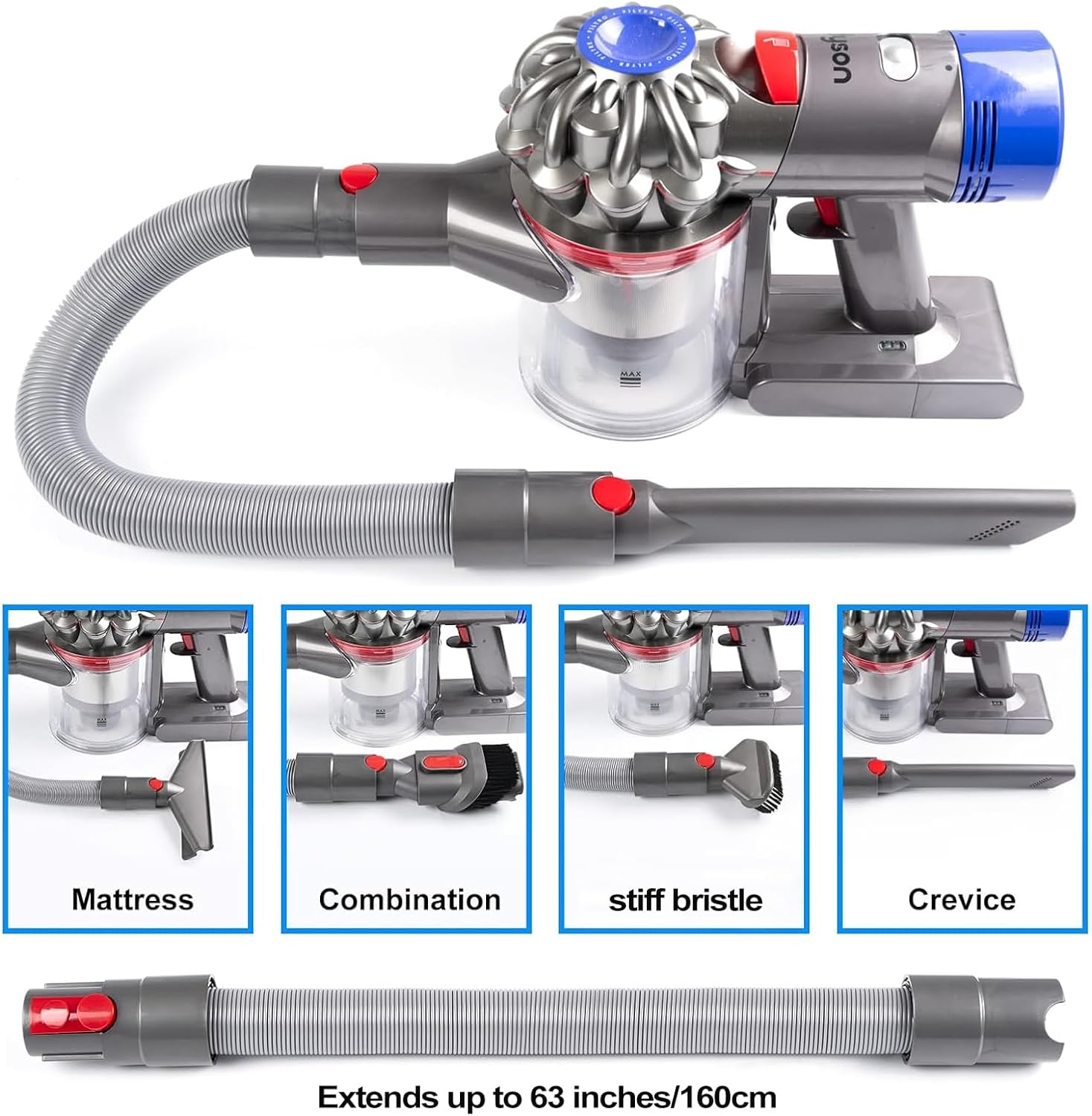 6 Pieces Vacuum Cleaner Accessories Compatible with Dyson V7 V8 V10 V11 V12 V15 Vacuum Attachment Kit Absolute Detect Cyclone Fluffy Mattress Outsize Cleaner Replacement Brush Tools image number 2