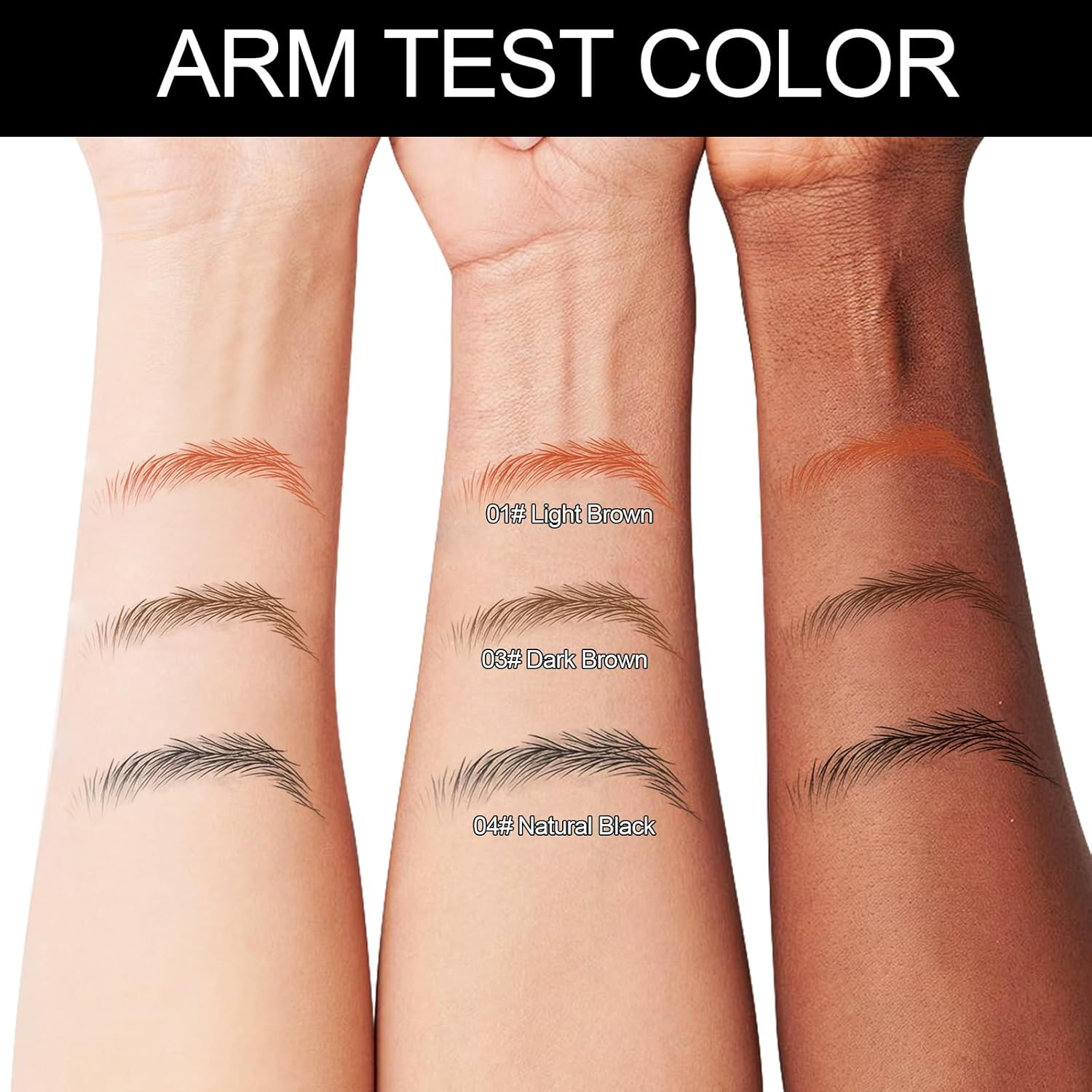 Apooliy Microblading Eyebrow Pen,Waterproof Eyebrow Pencil with Micro 4-Fork Tip,Long Lasting Eye Brow Pen & Clear Brow Gel Set,Eye Makeup Pencil for Women,Dark Brown - 03 image number 4