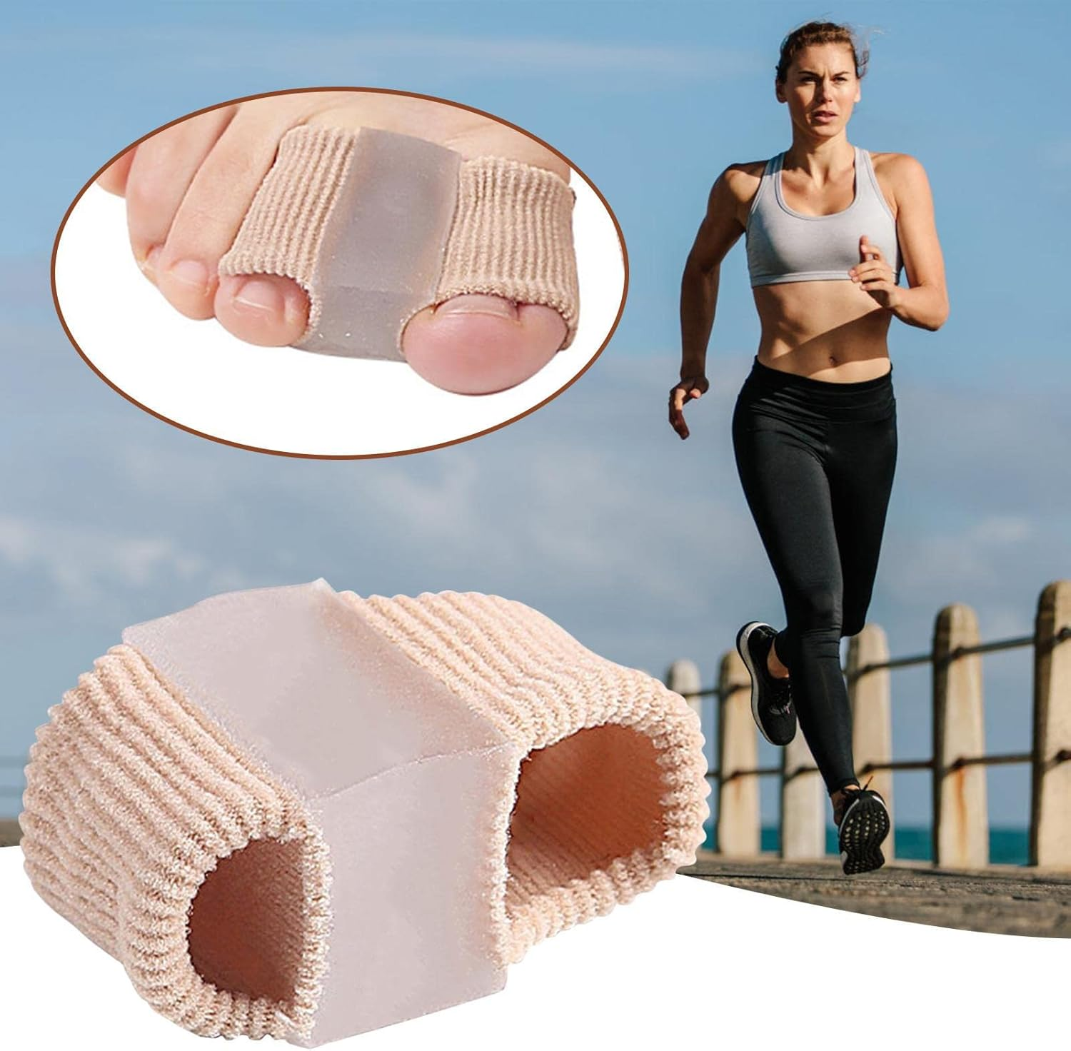 Toe Spacers | 2 Rings Gel Toe Corrector for Overlapping Toes | Big Toe Spacers, Big and Second Toe Cushions for Preventing Rubbing and Relieve Pressure Astray image number 3