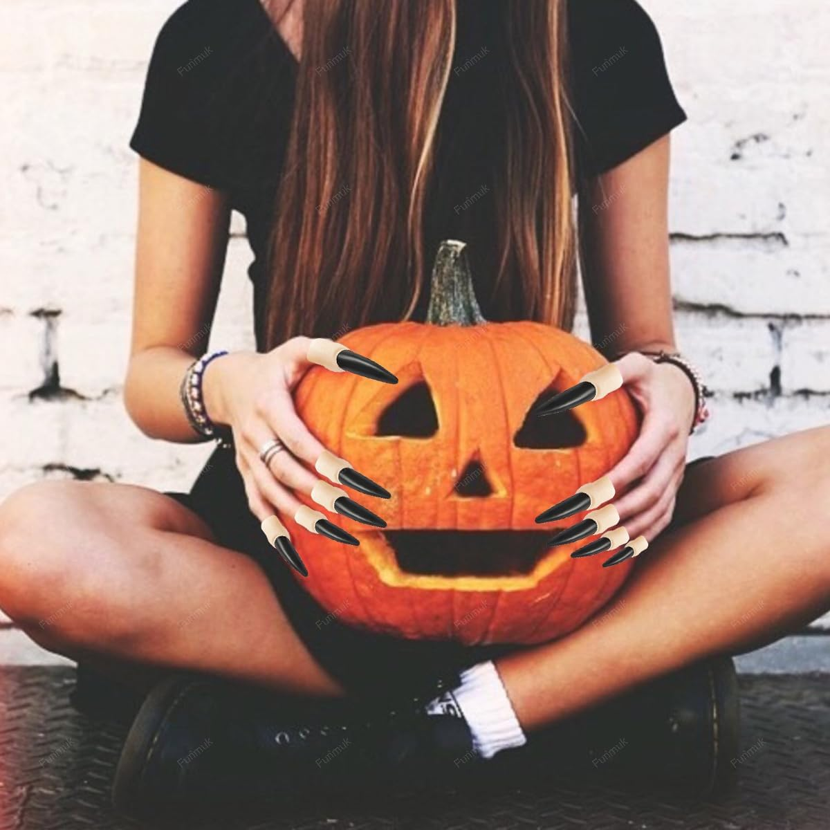 Halloween Costume Nail Claws Fake Witch Fingernail Arrow Claw Rings Cosplay Nail Finger Tips for Halloween Party Prop Talon Claw Paw Fingertip Witch Claws Armor Finger Gothic Vampire Nails 10PCS image number 3