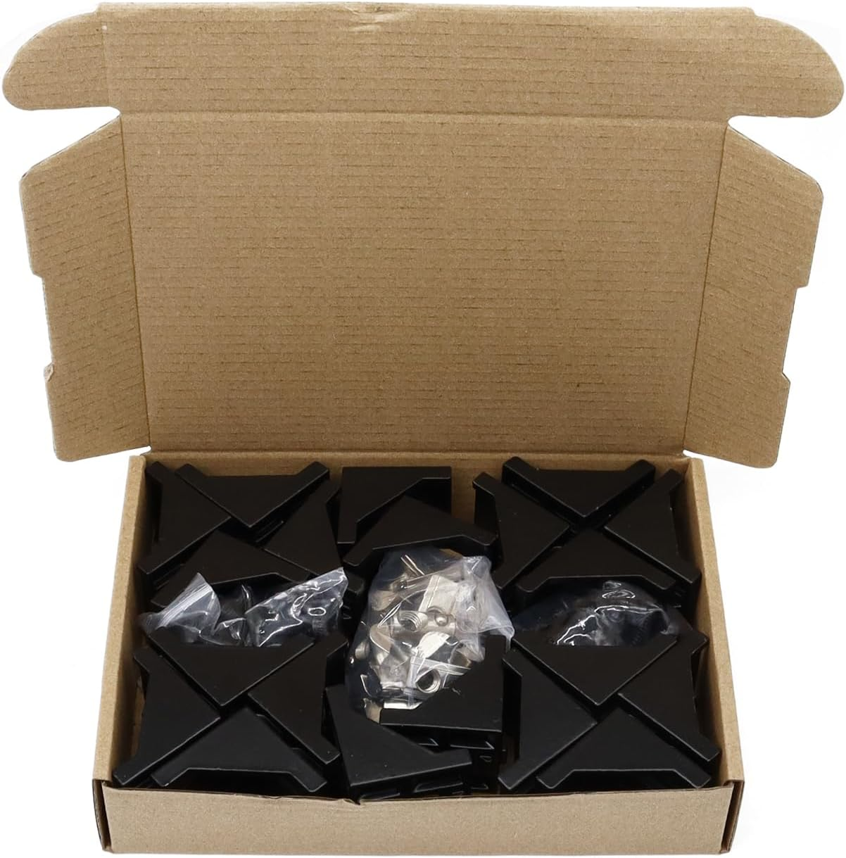 BLCCLOY 20 Sets 40 Series Aluminum Extrusion Profile T Slot Corner Bracket 4040 90 Degree Right Angle Connector with M8 Spring Bolts Nuts for 40/40 4080 Extruded Aluminum Hardware image number 1