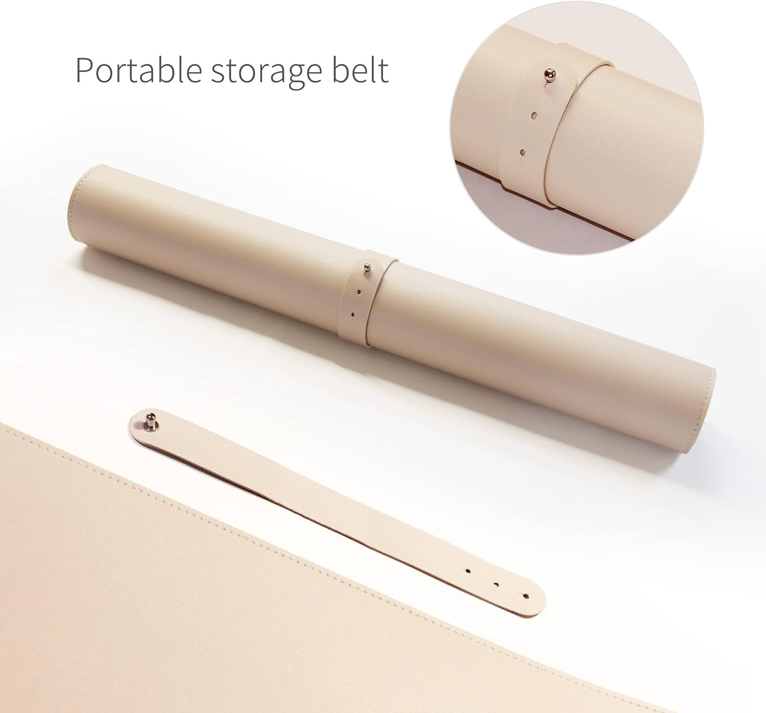 RENMTURE Dual-Sided Desk Pad, Natural Cork & PU Leather Large Mouse Mats for Office and Home Work, Desk Protector Non-Slip, Waterproof, Easy Clean (Beige, 32"X16")