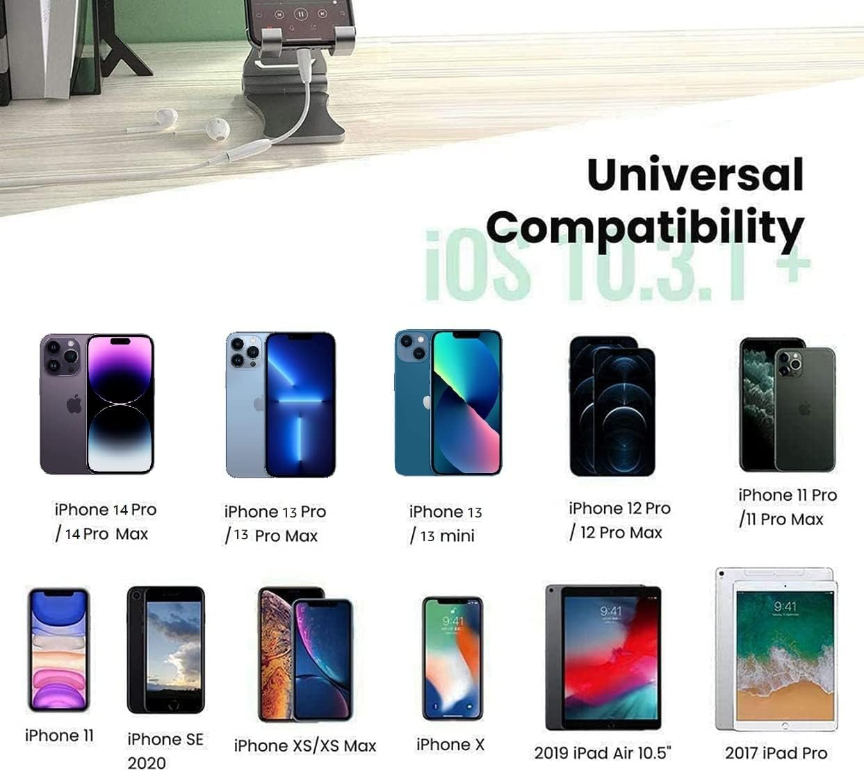 [Apple Mfi Certified] Lightning to 3.5 Mm Headphone Jack Adapter for Iphone 14 Pro Max, 2 Pack Iphone 3.5Mm Headphone Aux Audio Converter Dongle Adapter for Iphone 14 13 12 11 Pro Max XS XR X 8 7 image number 3