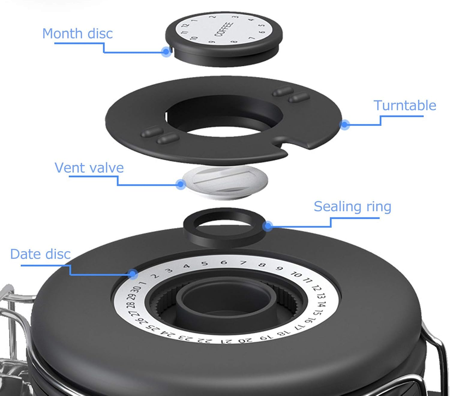 Coffee Bean Storage Container, with a Stainless Steel Coffee Spoon Portable Coffee Bean Canister, Dried Fruits for Coffee Beans Home Tea Leaves image number 5