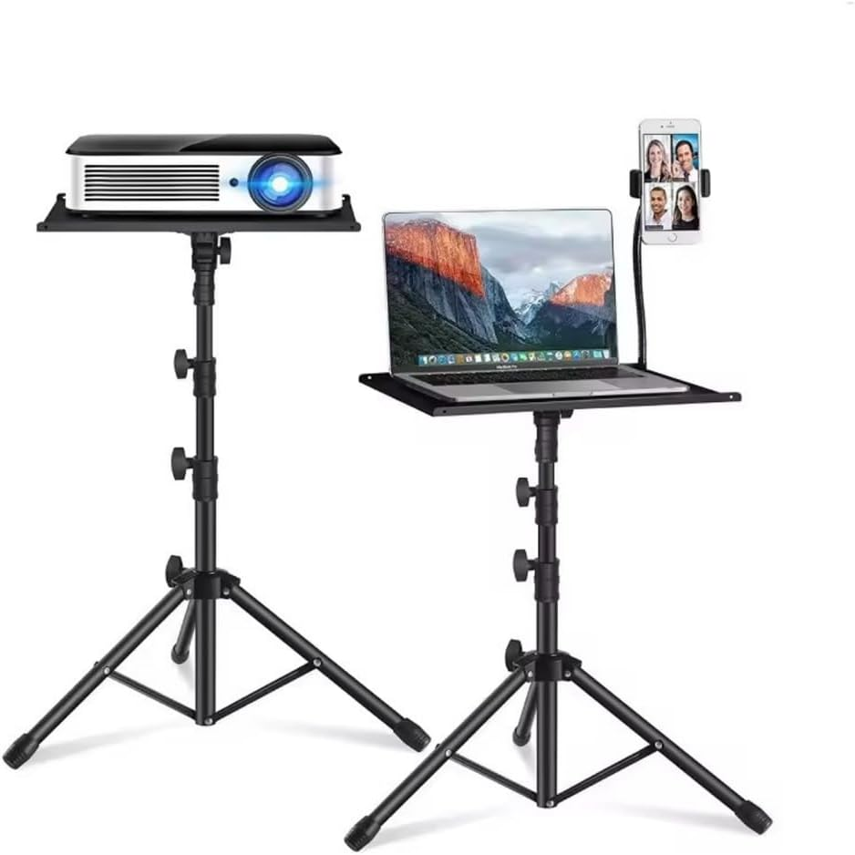 NOVAMART Adjustable Laptop Tripod Stand with Phone Holder &ndash; Portable Alloy Mount for Desk, Stage & Studio image number 4