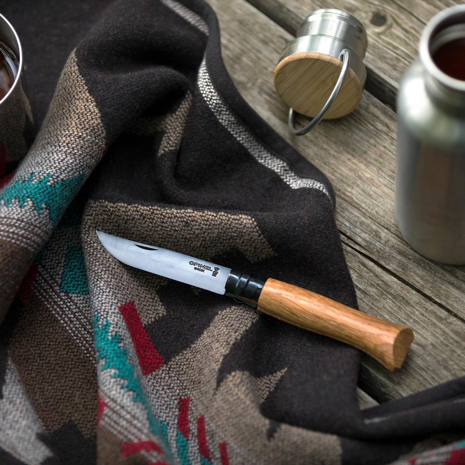 Opinel Traditional No8 Black Oak Edition S/S Black Finish 8.5Cm in Wooden Gift Box image number 1