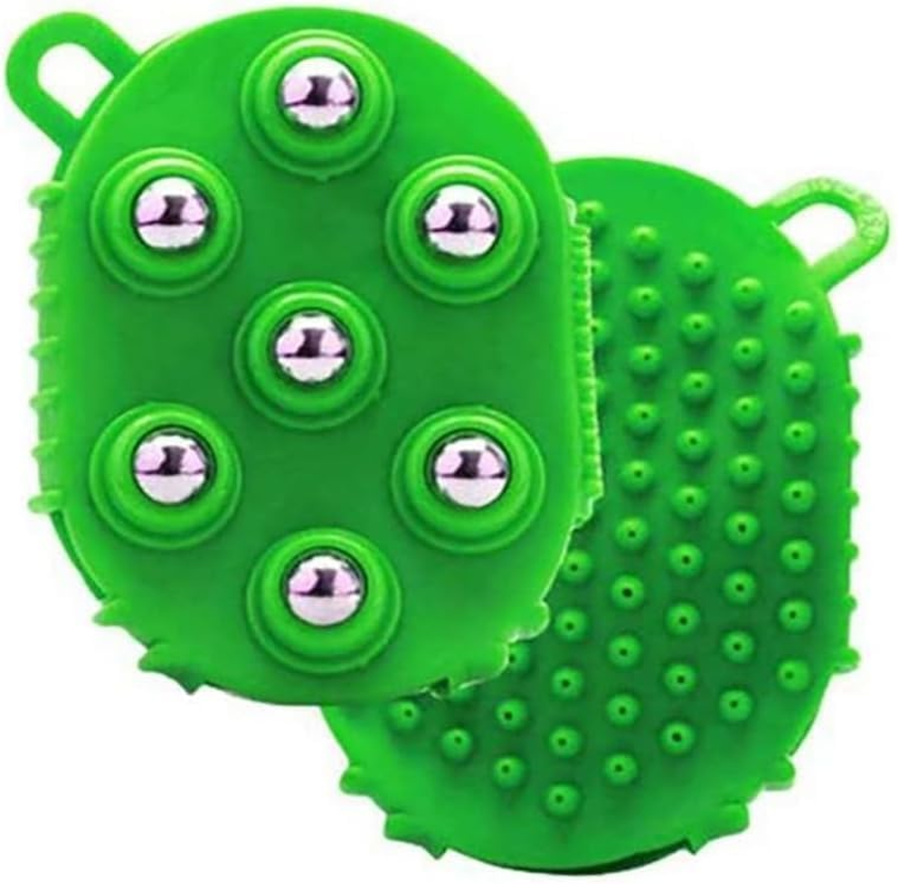 Lymphatic Gloves for Women - Lymphatic Drainage Massage Gloves with 7 Metal Roller Balls, 360 Degree Handheld Massage Tool for Neck Back Legs Muscle Relief, Beauty Roller Body Care Massager (Green) image number 2
