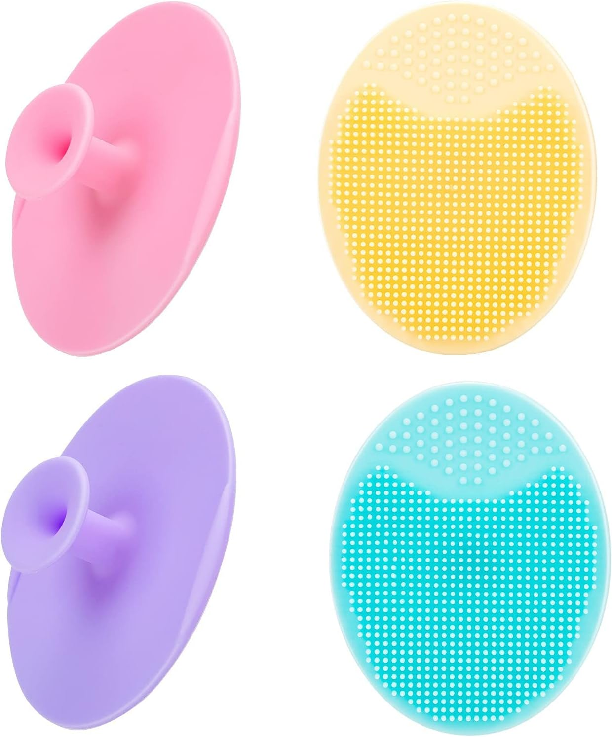 4 Pack Silicone Face Scrubber, Soft Face Scrubber Facial Cleansing Brush with 4 Color, Skin Care Tools for Deep Cleaning, Suitable for Adults,Women and Men