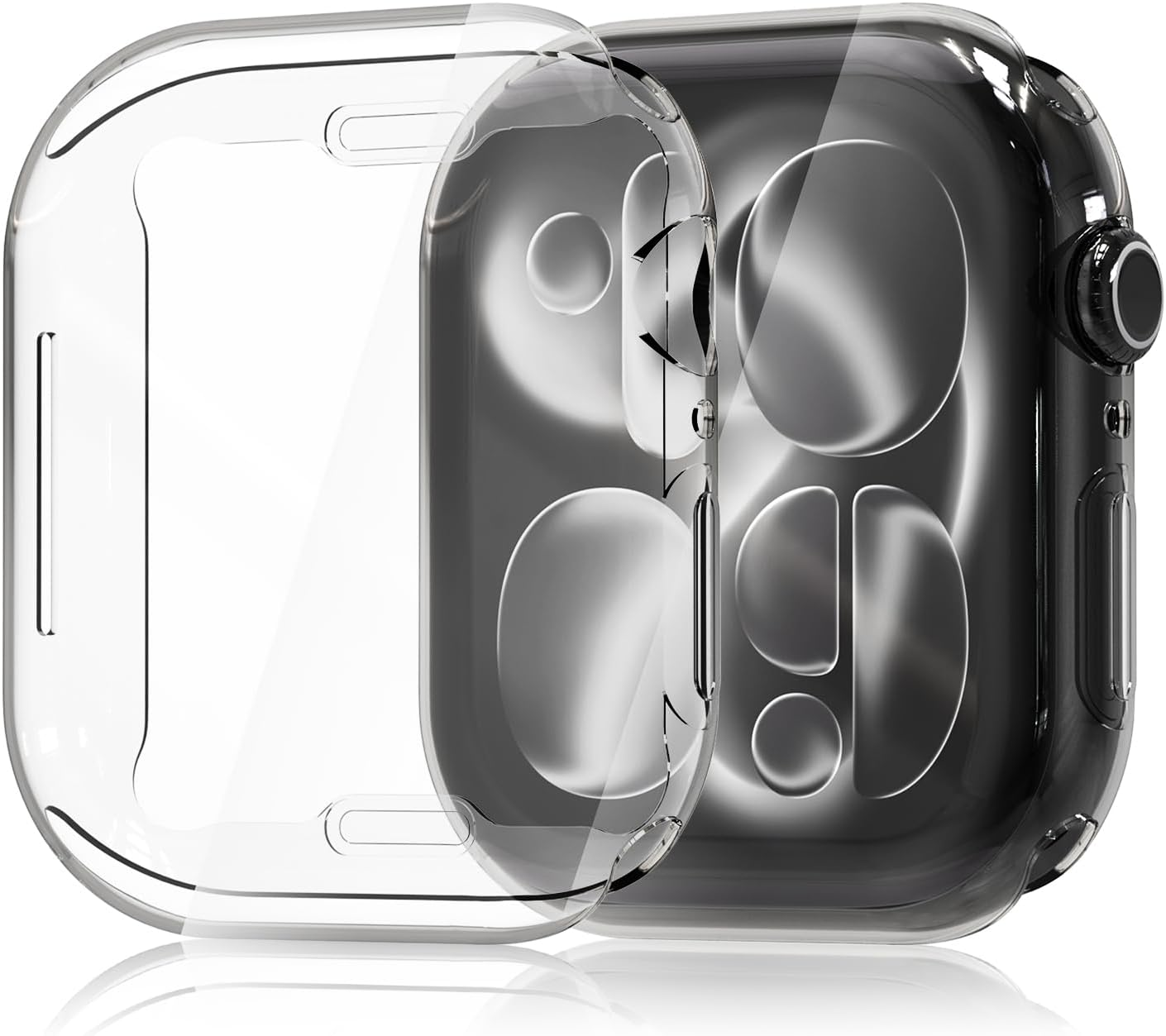 Hianjoo 2-PCS Screen Protectors Compatible with Apple Watch Series 11/10 42Mm, TPU Plated Full Coverage Screen Bumper Case (Clear)