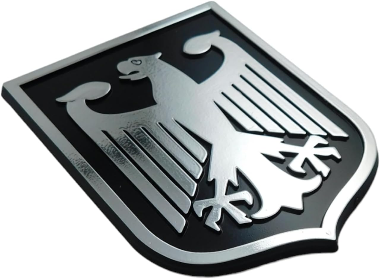 Germany Black Chrome Plastic Car Emblem Deutschlanddecal Sticker Crest GBC image number 4