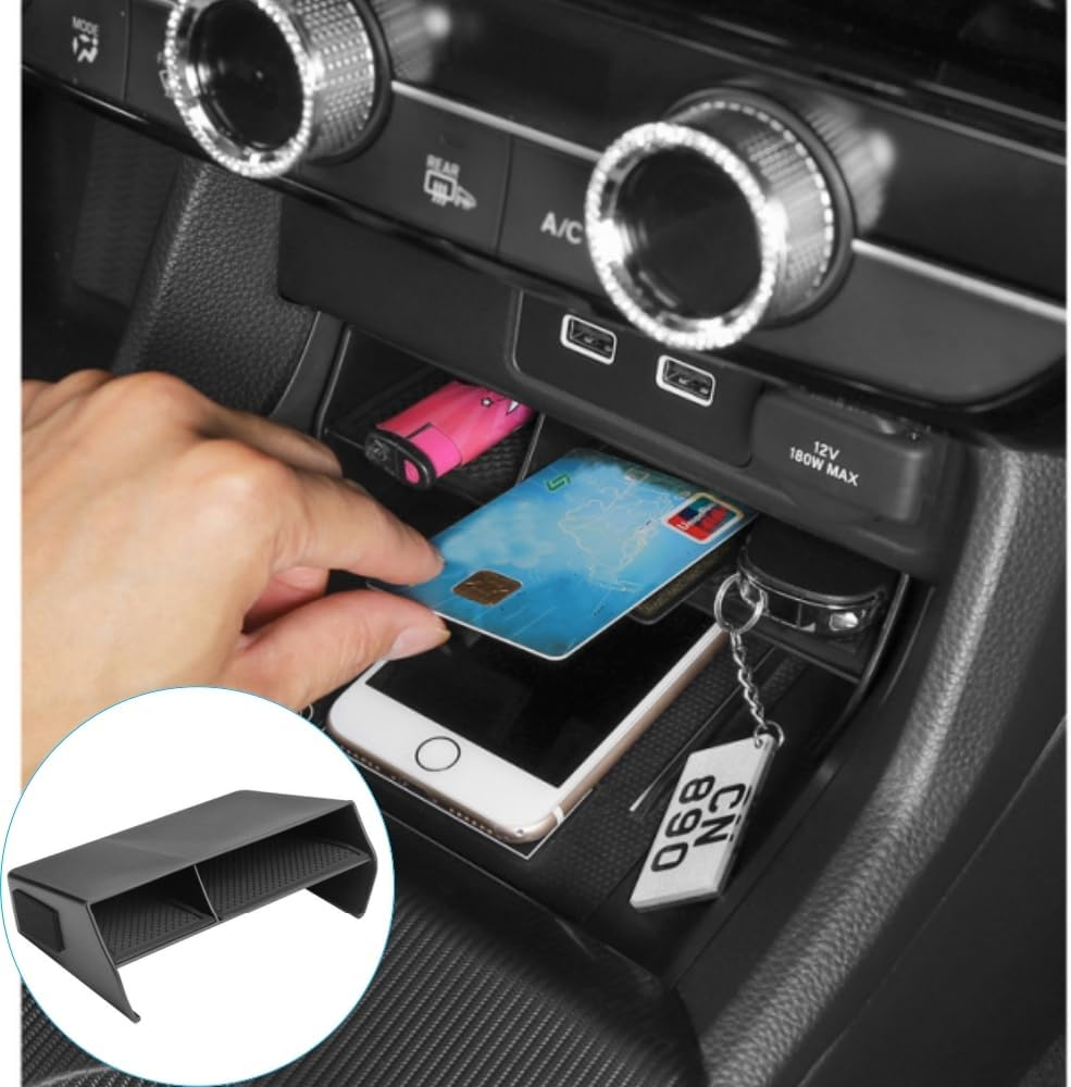 11Th Gen Civic Center Console Organizer Caddy Glove Storage Box Compatible with Honda Civic 2022 2023 2024 2025,Armrest Storage Box Insert Tray (Center Console Organizer) image number 5