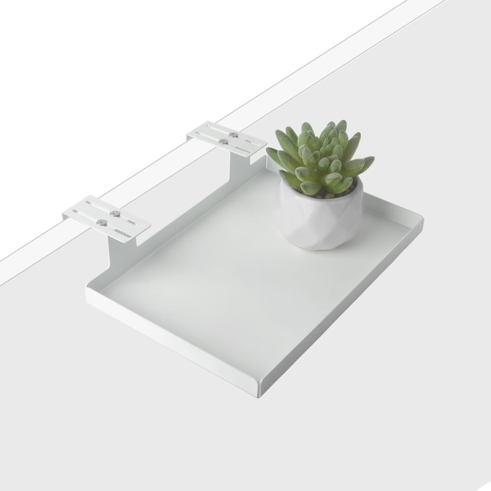 AKBFOX Office Small Cubicle Shelf Storage Organizer Floating Corner Rack Hanging Mini Shelf Adjustable Home Office Essentials for Small Planter Statue Decor Photo Frame 2 Pack