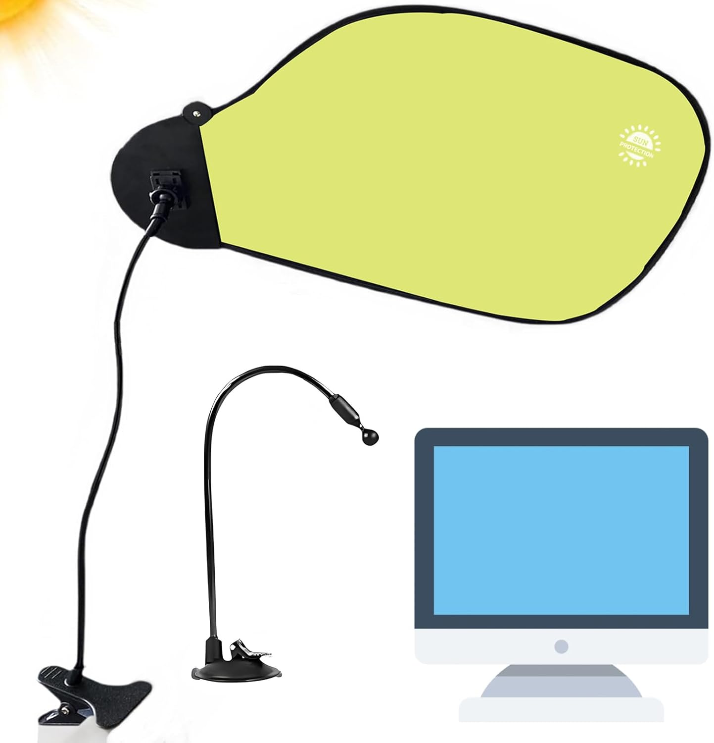 Adjustable Office Cubicle and Desk Shade - Flexible Desk Light Blocker for Privacy, Glare Reduction & Comfort, Laptop Sun Shade for Working outside Essential Office Desk Accessory