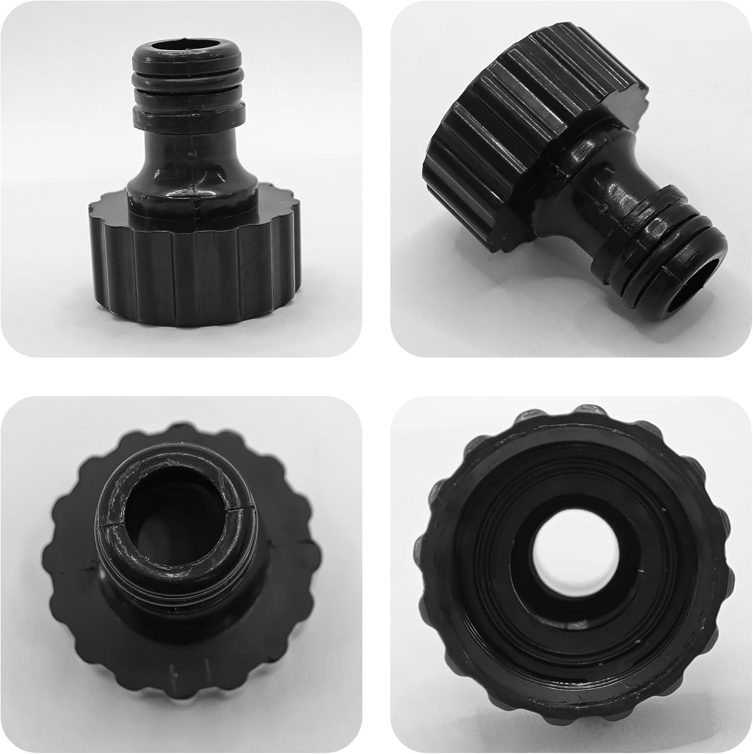 12PCS Garden Hose Quick Connect Fittings 3/4 Inch GHT Female Thread, Black Plastic Water Hose Adapters for Irrigation and Outdoor Watering image number 1