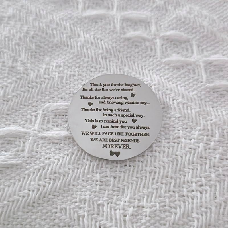 Pocket Hug Token Gift Keychain Christmas Birthday Gifts Long Distance Relationship Hug Tokens Keepsake Stainless Steel Double Sided Pocket Hugs Token Coins - Be Strong Be Brave Be Fearless image number 2