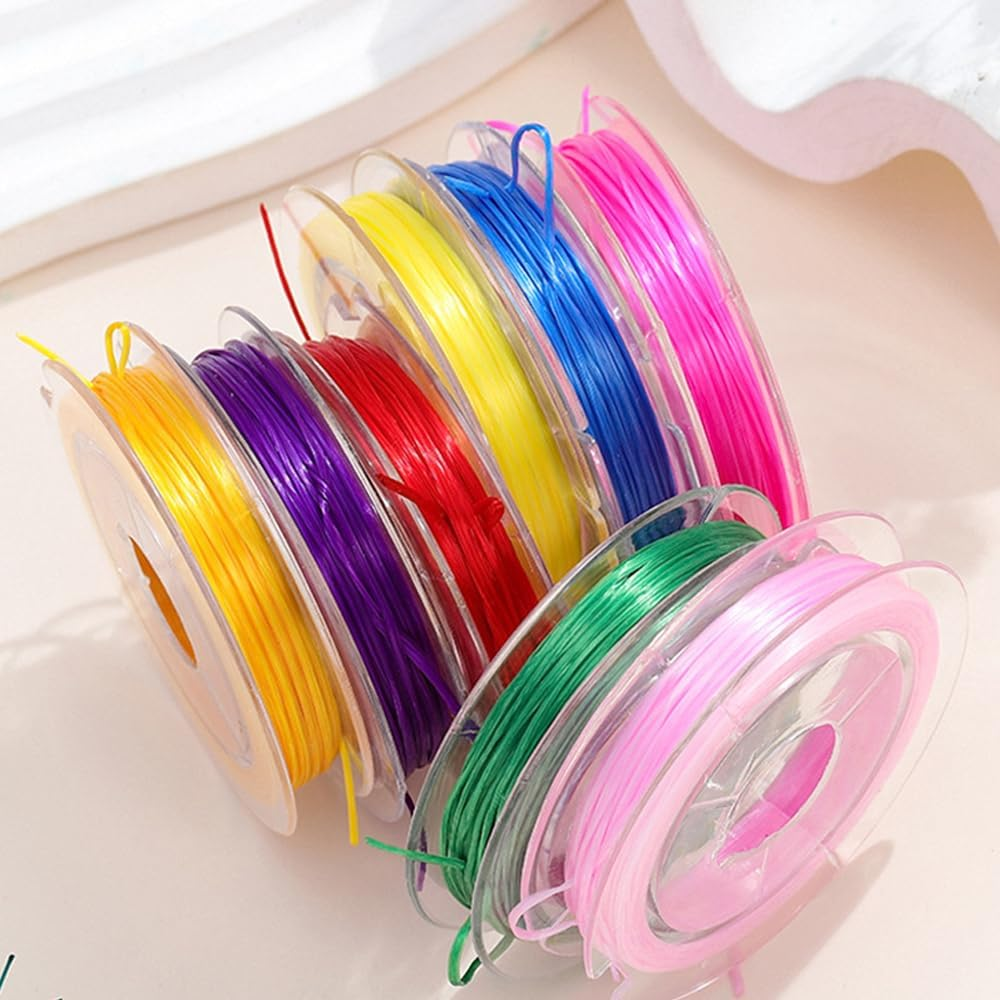 Elastic String for Bracelets 12 Roll 0.7Mm, High Stretchy Beading Elastic String for Bracelets Necklace Jewelry Making, 12 Color image number 1