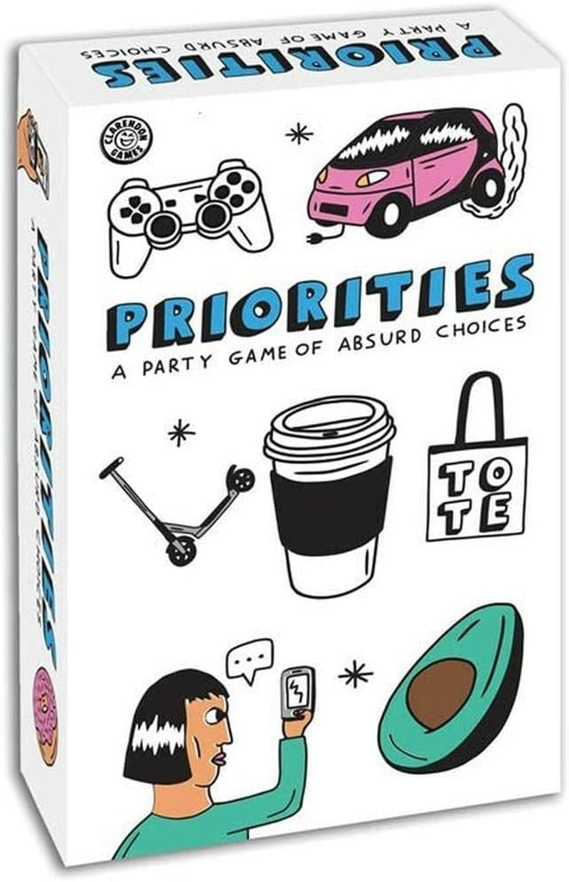 University Games Priorities Party Game &ndash; Fun Co-Op Group Activity for 2+ Players, Ages 14+ | Hilarious Choices, Easy to Learn & Play | Perfect for Parties, Group Fun & Getting to Know Friends