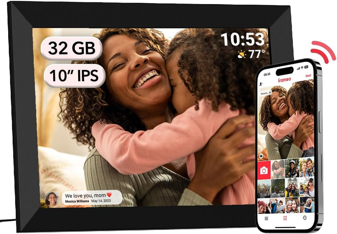 FRAMEO 10.1In Smart Wi-Fi Digital Photo Frame - 1280X800 IPS HD Touchscreen, 32GB Storage, Auto-Rotate Wall Mountable Micro SD, Easy Share Photos or Videos via Frameo App from Anywhere image number 4