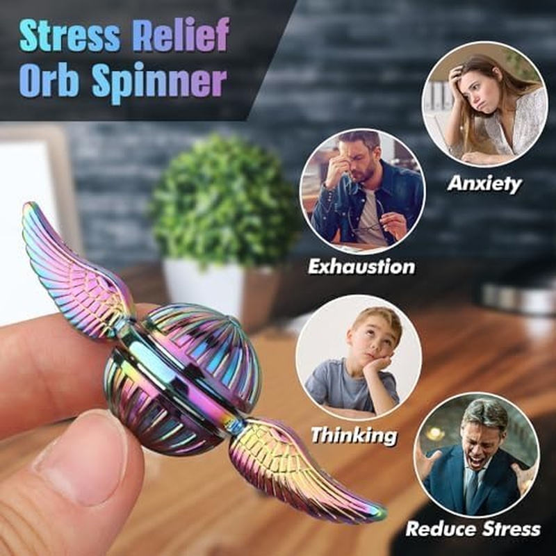 Fidget Spinner for Kids Adults, Metal Orb Ball Handheld Finger Toy for Stress Relief, Desk Office Classroom Fidgit Halloween Christmas Birthday New Year Gift, Stocking Stuffer Goody Bag Filler image number 5