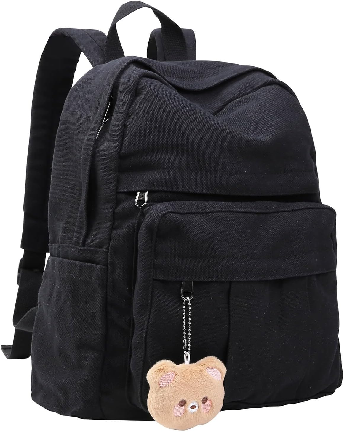 Phaoullzon Girls Mini Backpack Purse for Teens Kids Small Canvas Backpacks with Bear Pendant