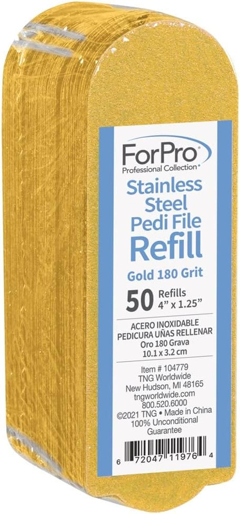 Forpro Professional Collection Stainless Steel Pedi File Refill, 100 Grit, Black, Ez-Strip Peel Pedicure Refill Pads, 1.25 W X 4 L, 50-Count image number 4