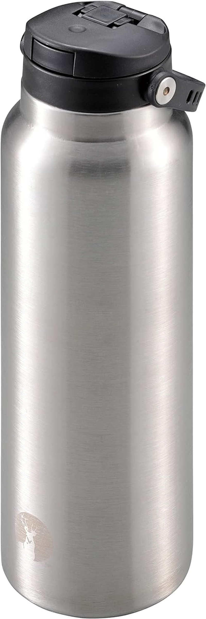 Captain Stag UE-3550 Sports Bottle, Direct Drinking, Double Stainless Steel Bottle, Vacuum Insulated, Cold Insulated, HD One-Touch Bottle, 33.8 Fl Oz (1,000 Ml), Olive Drab UE-3550, Product Size: