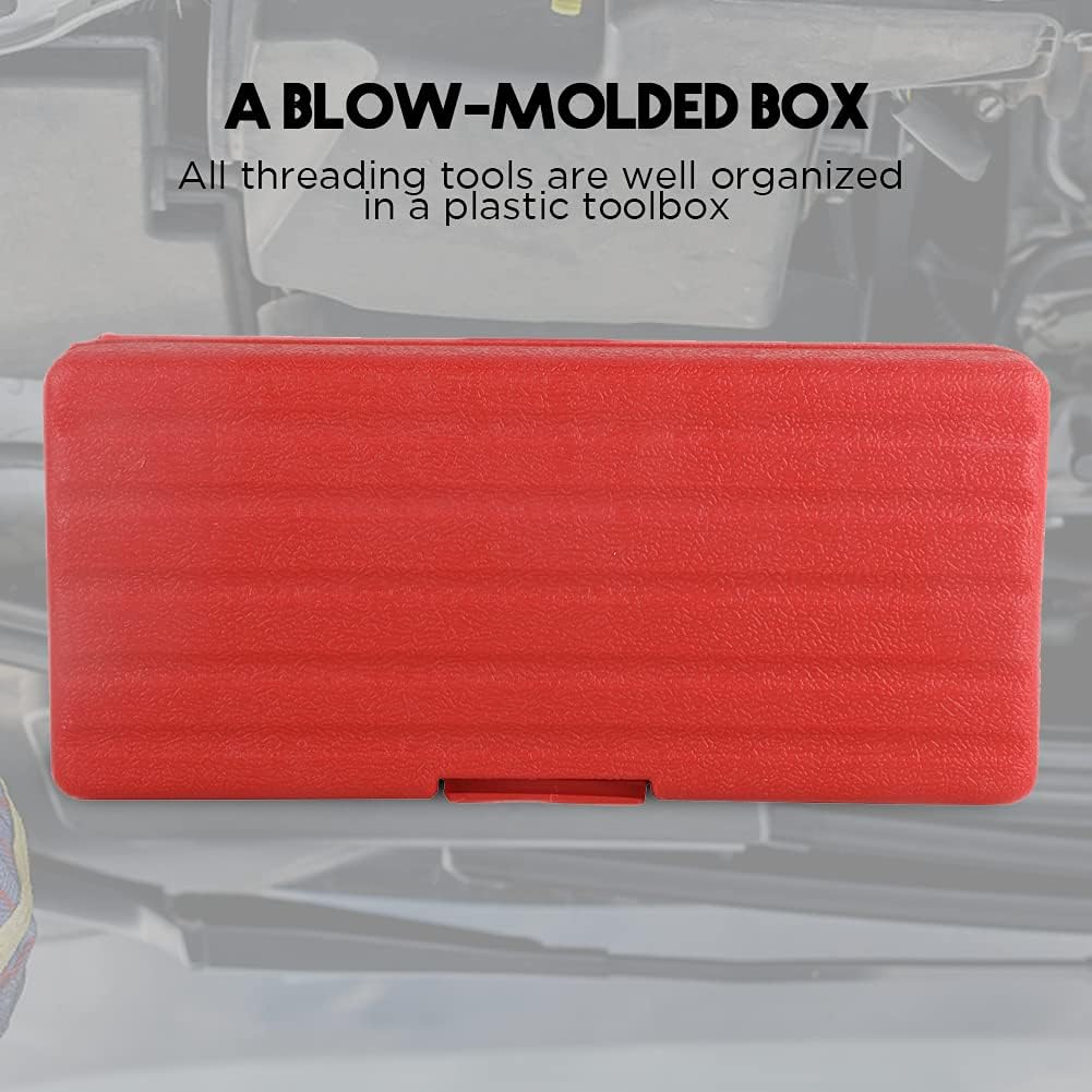 CMTOOL Metric Thread Chaser Set 15Pcs Thread Cleaning Tool Restorer Kit Thread File Tap and Die Set Metric and Standard M6X1.0 M8X1.25 M10X1.25 M10X1.50 M12X1.25 M12X1.50 M12X1.75 Thread Repair Tool image number 4