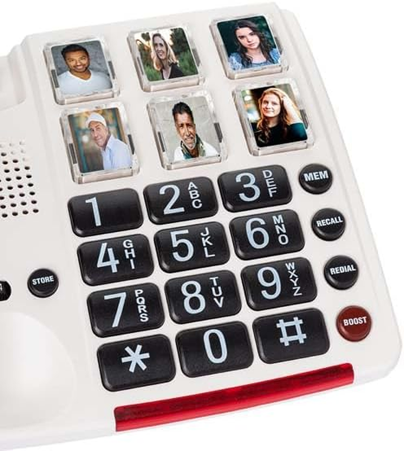 Oricom CARE80 Amplified Phone with Picture Dialling - Corded Phone One-Touch Picture Memory Buttons, Memory Loss, Phone Elderly Visual Hearing Impaired, Hearing Aid and T-Coil Compatible image number 1