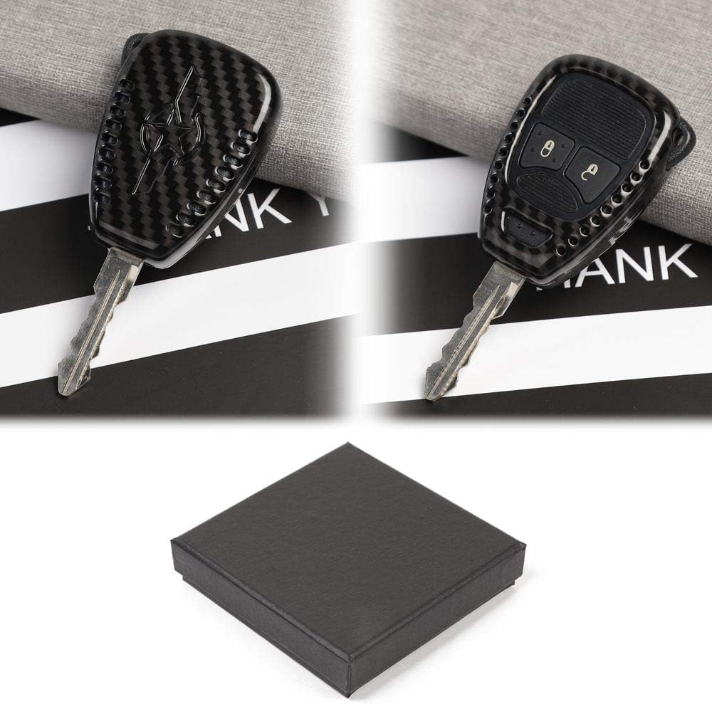 Cherocar for Jeep JK Key Fob Cover Skin Case Protection for Jeep Wrangler JK JKU 2007-2018, Key Accessories, Carbon Fiber, 2Pcs/Set image number 5