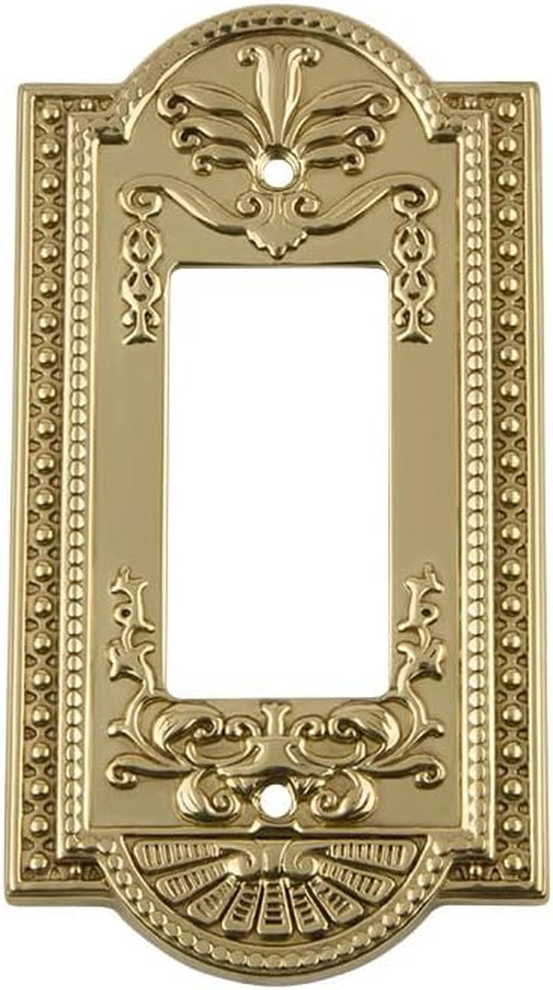 Nostalgic Warehouse 719713 Meadows Switch Plate with Single Rocker, Antique Brass