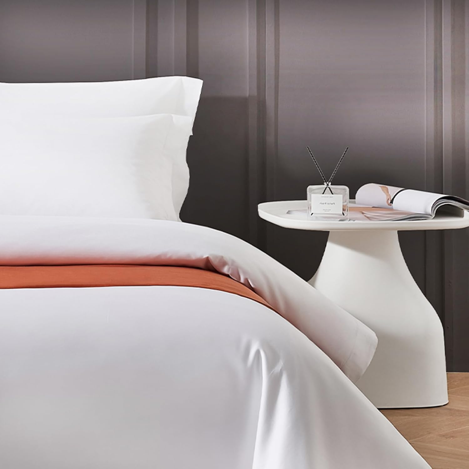 Five-Star Hotel Bedding Set, 100% Cotton Bed Sheets, Specially Designed，4 PC Luxury Set Extra Soft, Cooling Bed Sheets - Wrinkle, Fade, Stain Resistant