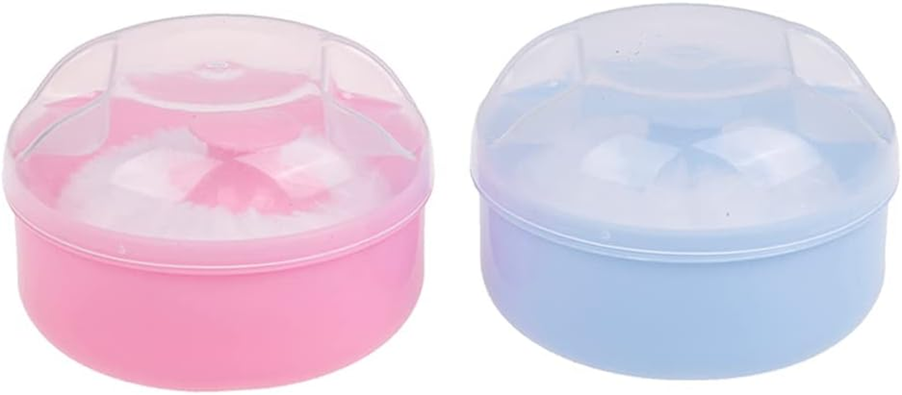 1X Portable with Box Baby Soft Body Powder Puff Virtu Container Case Talcum (Pink) image number 5