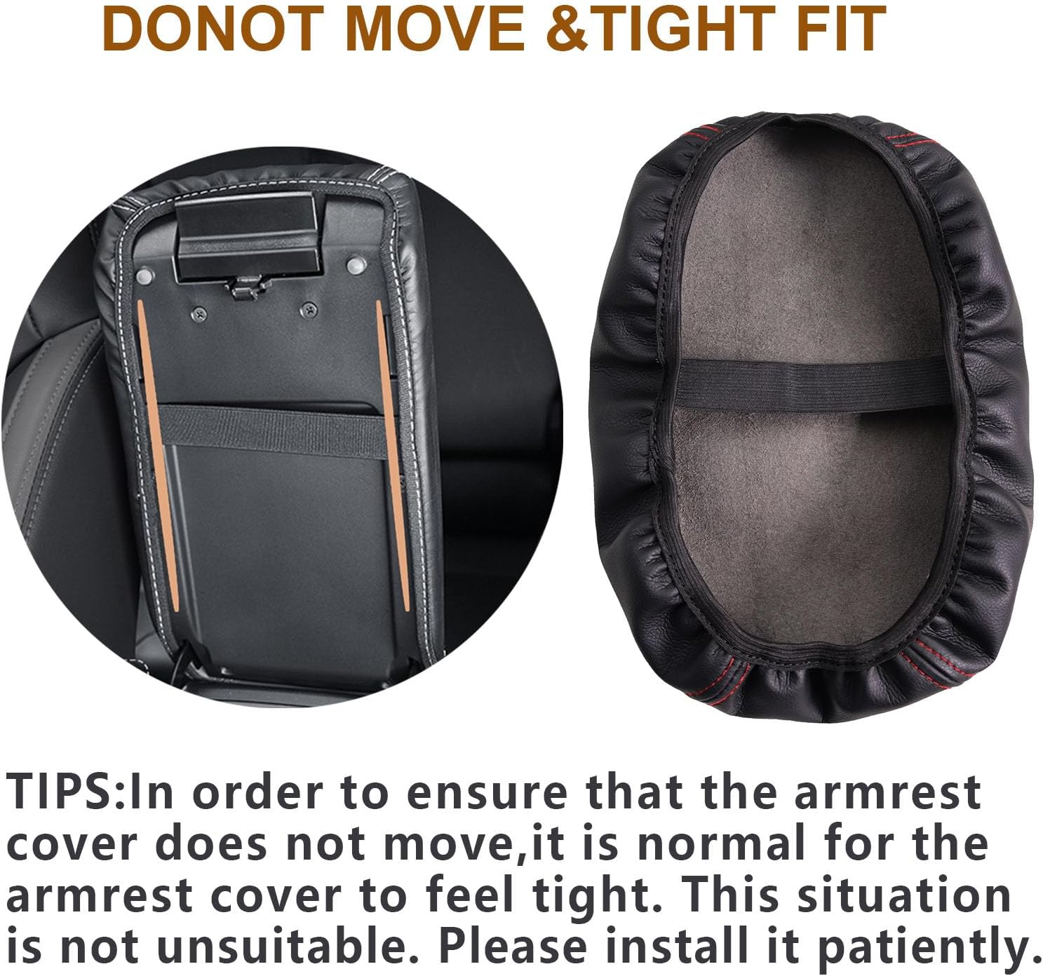 Car Armrest Fit 2024 Ranger Armrest Cover for Ford Ranger 2024 Accessories,Leather Center Console Cover Protector Compatible with 2024 Ford Ranger Xl/Xlt/Lariat(Red Stitches)