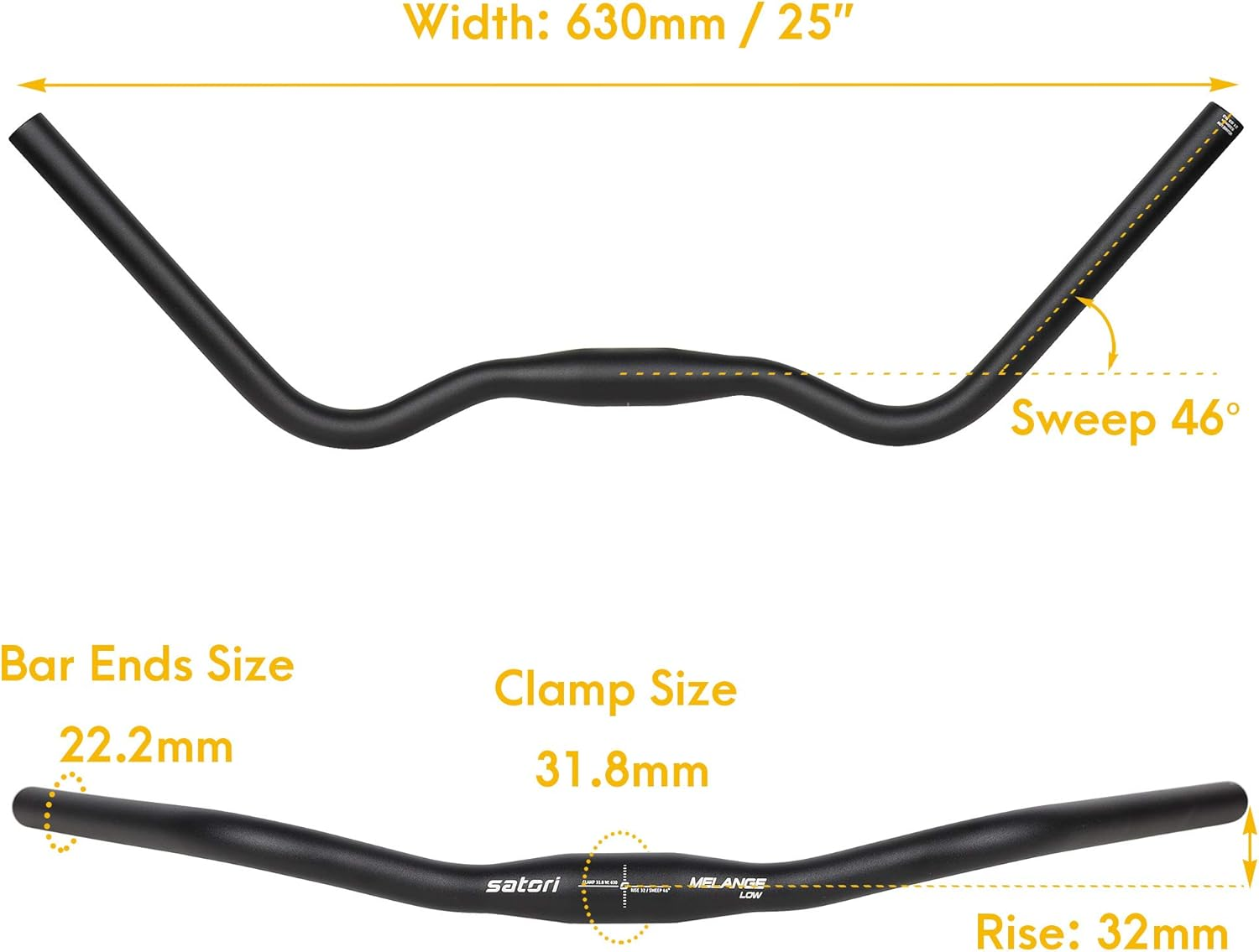SATORI MELANGE LOW Trekking Commuting Bike Bicycle Aluminum Alloy Swept Back Flat Handlebar 31.8X630Mm - Rise 32Mm - Sweep 46 Degree image number 4