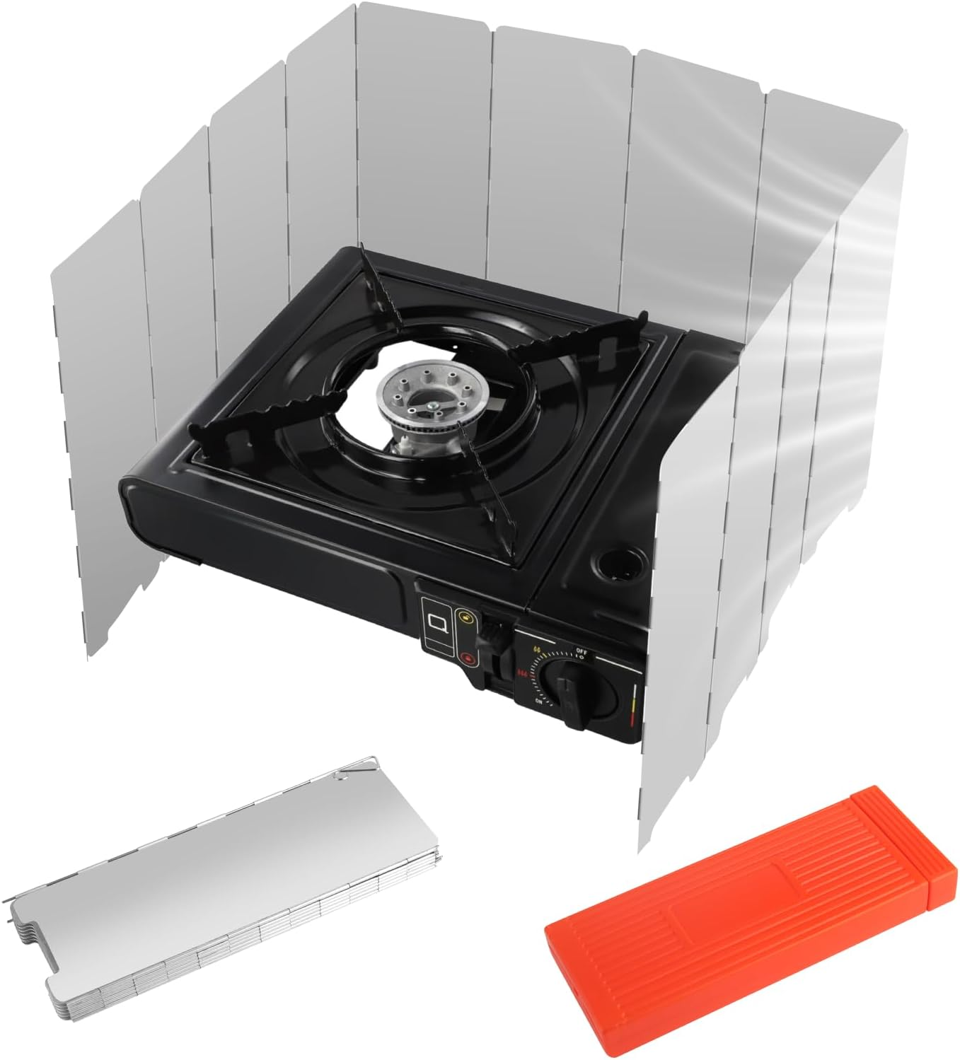 Eukyplace Stove Windshield, 12-Piece Foldable Camping Burner Windshield, 1M Long Metal Camp Stove Windscreen, Portable Gas Stove Windscreen for Outdoor Camping, Exquisite Packaging image number 4