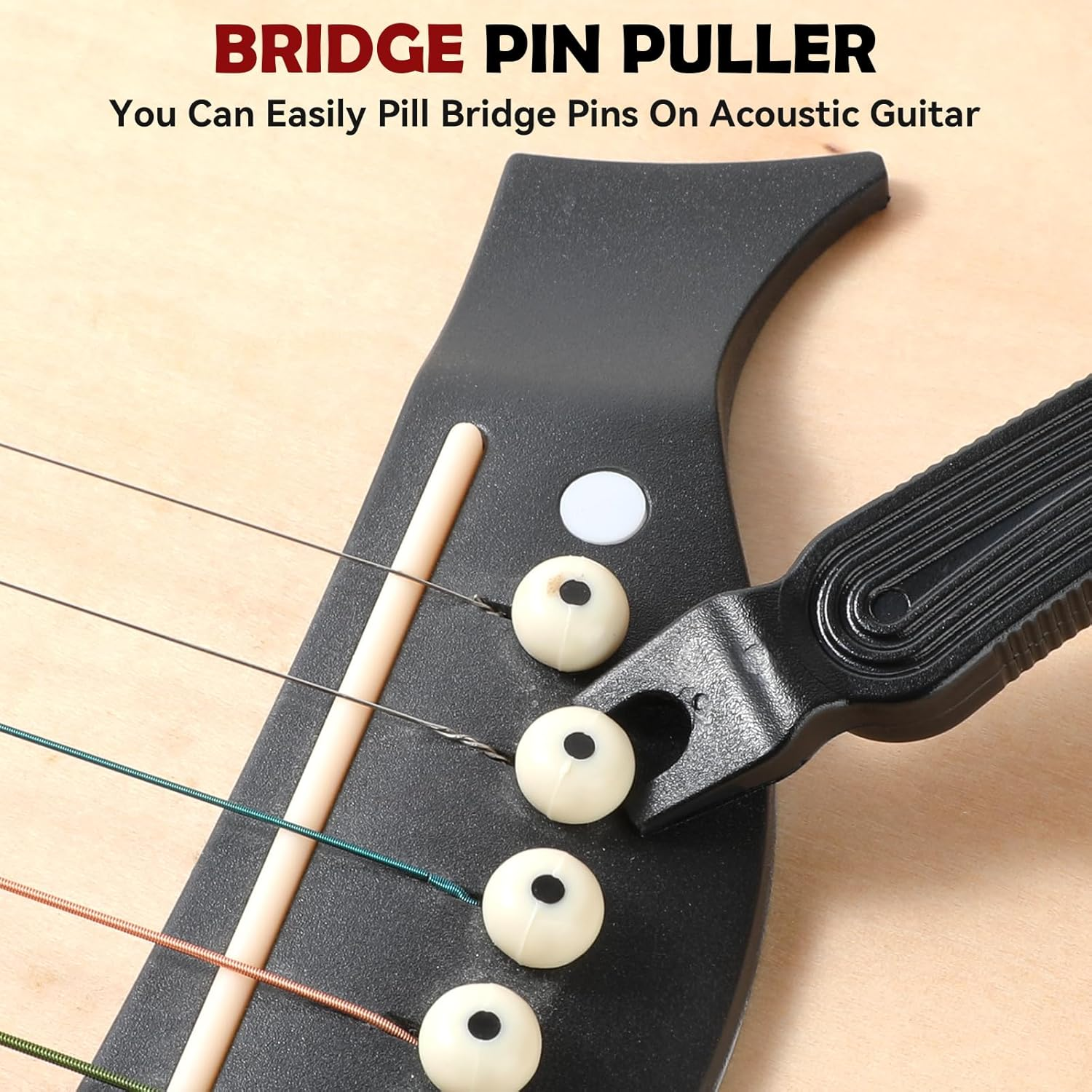 Professional Guitar String Winders, Multifunctional Acoustic Guitar Strings Cutter & Pin Puller All in One Guitar Accessories Electric Guitar Strings Adjustment Tool for Restringing - Black image number 3