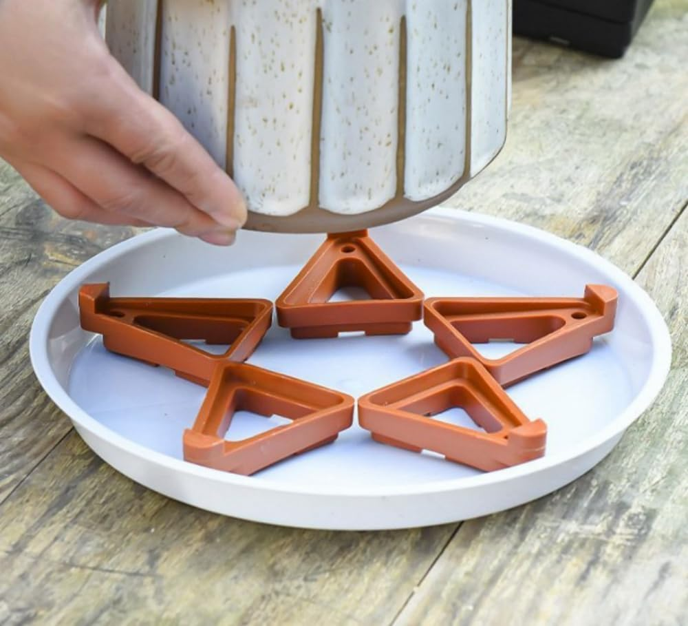 Triangle Plant Pot Feet, 24Pcs Flower Feet Pots Planters Risers Pot Triangle Toes,Triangle Flower Pot Feet Holders,Plastic Potted Plant Stand Triangle Flower Pot Rack Holder Invisible Pot Lifters image number 4