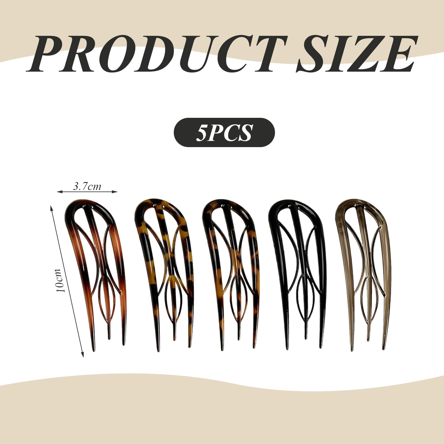 5 U Shaped Hair Clips, Simple and Fashionable Hair Accessories, Women'S Bun Hair Inserts, Hairpin, French Hair Clips, Hairstyle Accessories image number 2