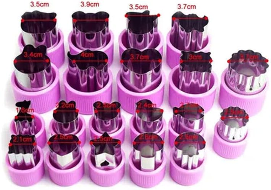 AIMALL 12Pcs Stainless Steel Fruit Vegetable Mini Cookie Shape Cutter Set, Kid Food Molds, Pastry Stamps, Decorative Baking Tools for Kids, Food Shapes for Vegetables & Fruits image number 2