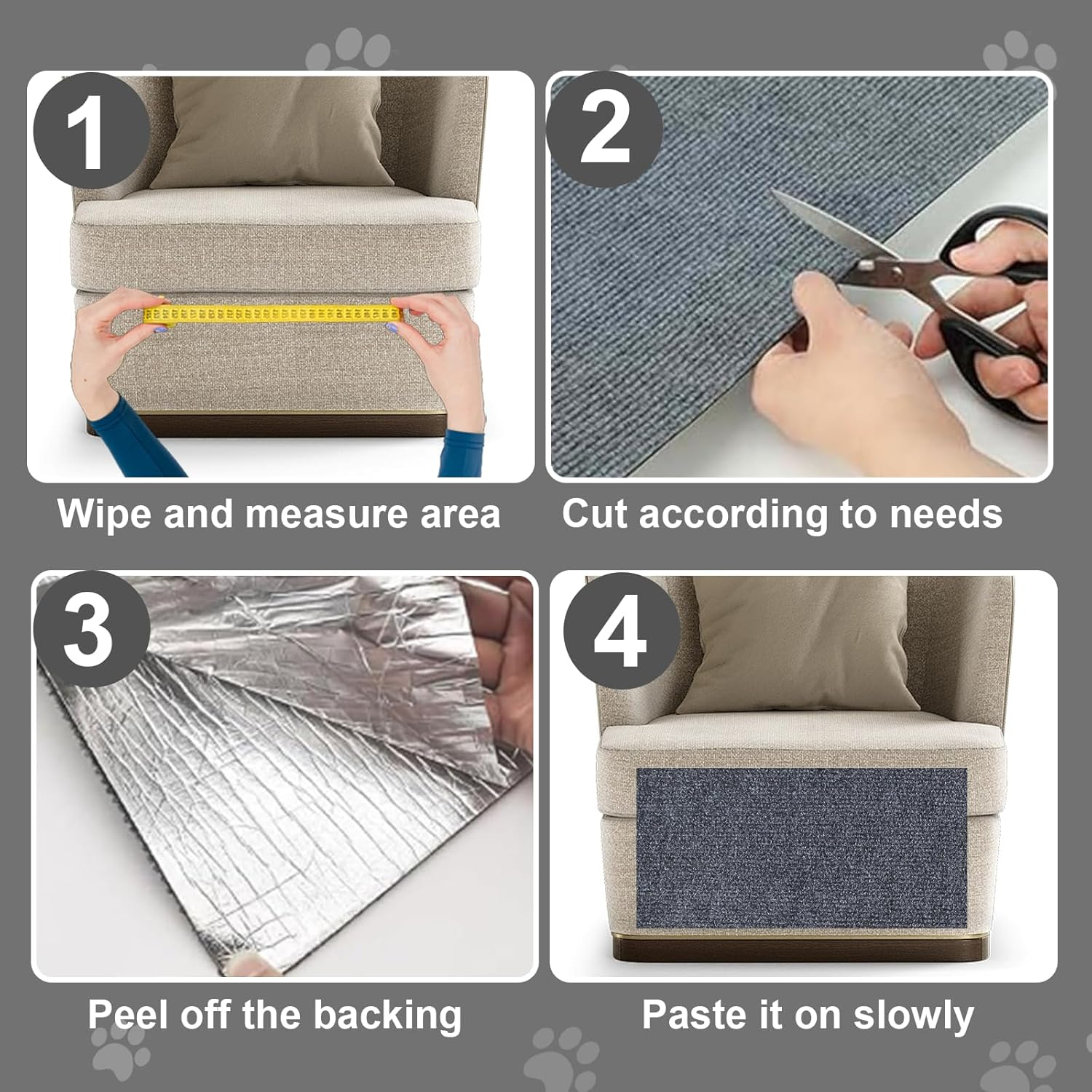 Pack of 2 Scratching Mat for Cats, 100 Cm X 30 Cm Scratch Protection Cat Scratching Mat Self-Adhesive Scratching Mat Cat DIY Trimmable Carpet Mat Pad Cat Scratching Boards Reusable Scratching Mat Cat image number 2