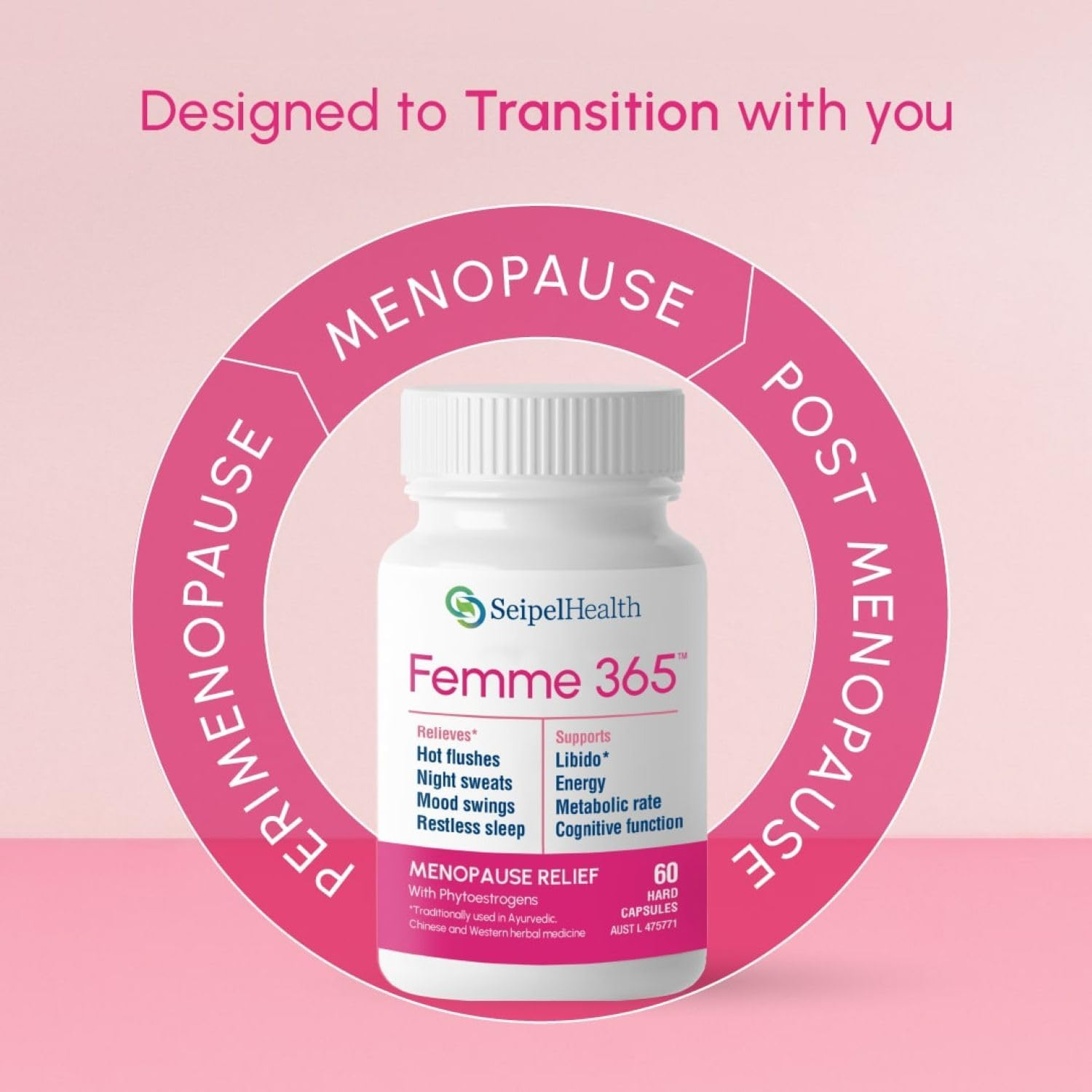 Femme 365 Botanical Capsules for Women, Daily Herbal Blend Inspired by Ayurvedic, Chinese and Western Traditions, 60 Capsules image number 3