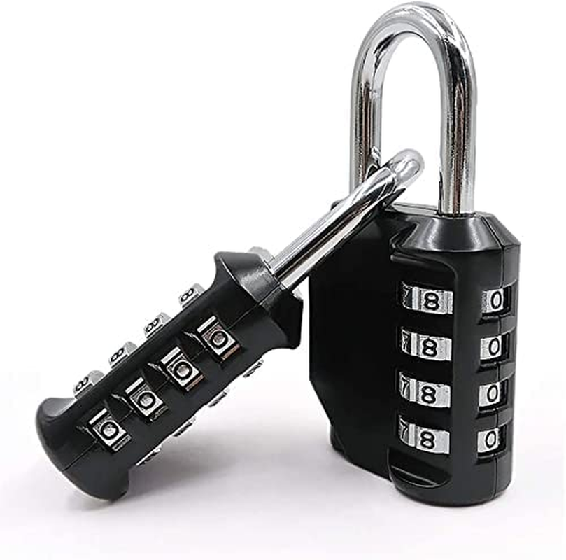 Combination-Lock 4 Digit Outdoors Waterproof Padlock Number Lock for School Gym Locker, Sports Locker, Fence, Gate, Shed,Toolbox, Case, Hasp Storage (Silver)