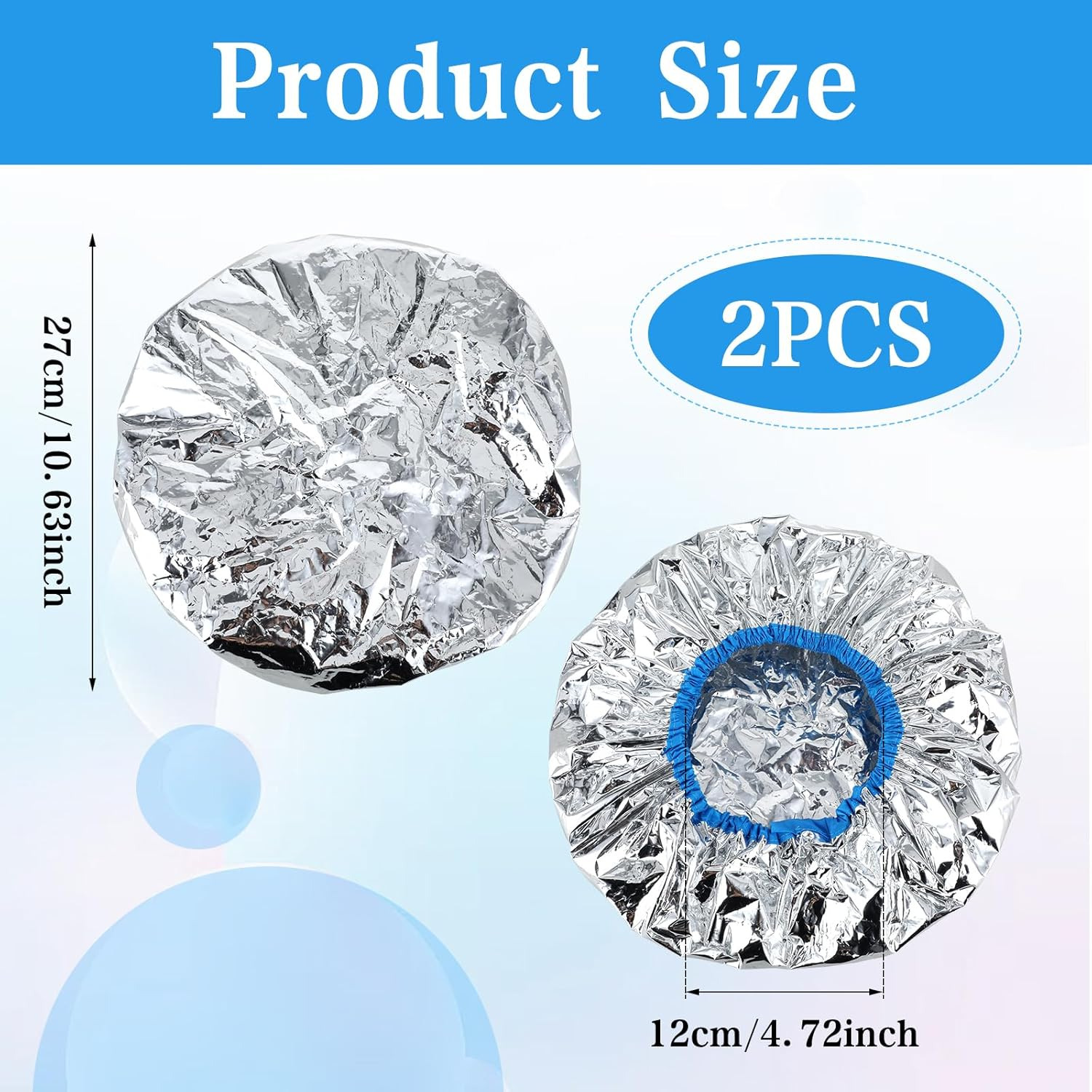 2 Pcs Deep Conditioning Hair Cap Aluminum Foil Heat Cap for Deep Conditioning Thickened Reusable Hair Shower Cap for Hot Oil Treatment Processing Caps for Hair Dyeing Home Salon Use image number 2