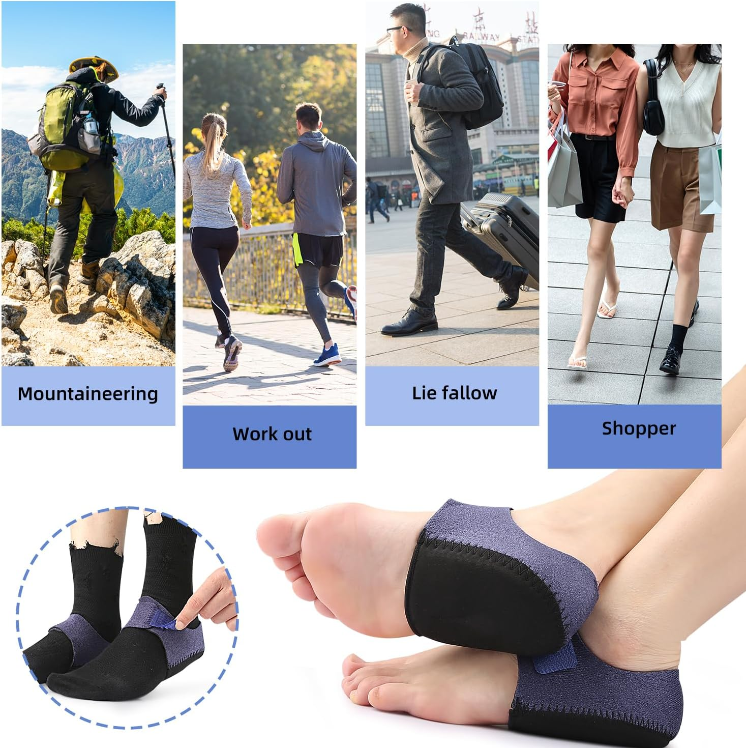 Heel Cups for Heel Pain, Heel Protectors, Heel Cushion Support for Women and Men (Large, Beige) image number 2