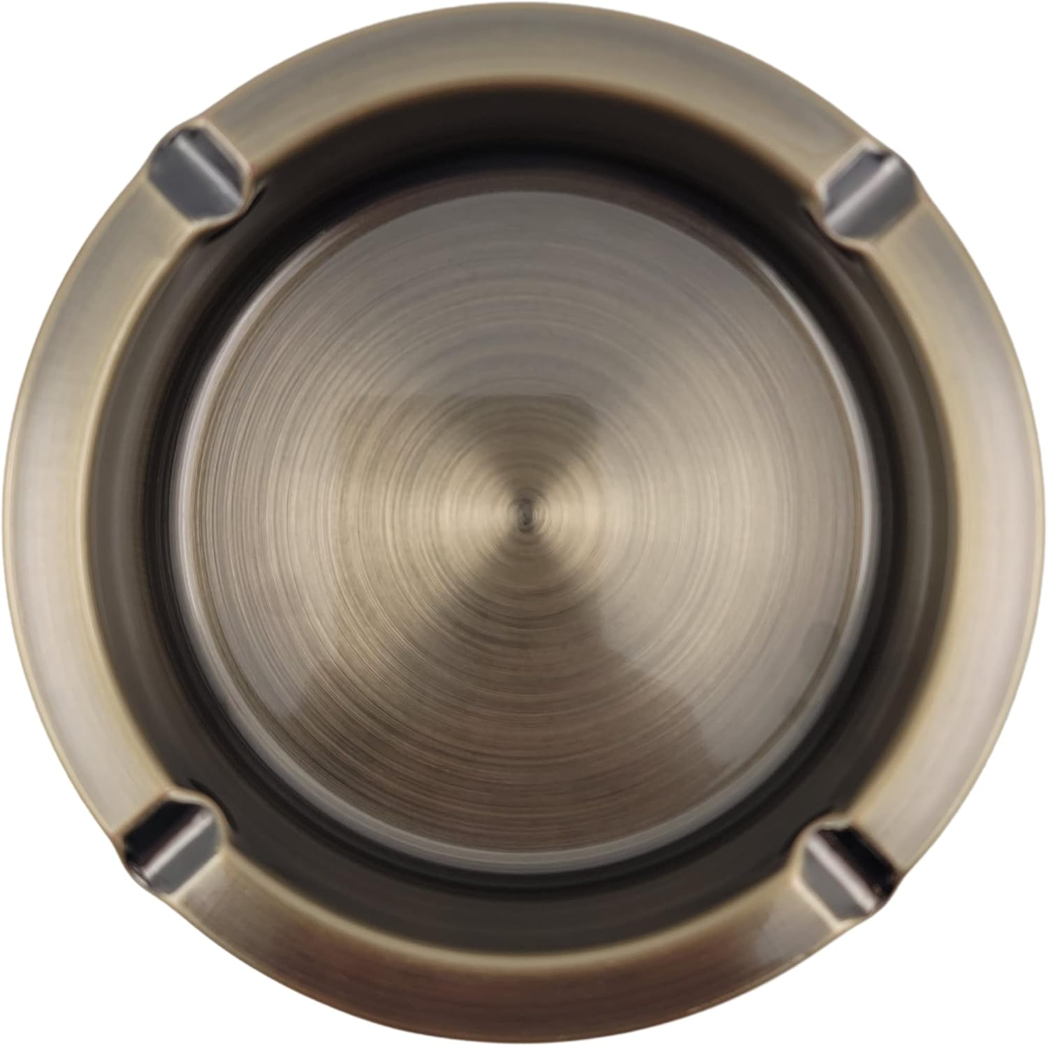 Bronze Stainless Steel round Metal Ashtray for Cigarette Cigar - Portable Home Office Patio Tabletop Countertop Ash Tray - Durable Fancy outside D&eacute;cor Hotel Restaurant Bar &hellip; (2) image number 5