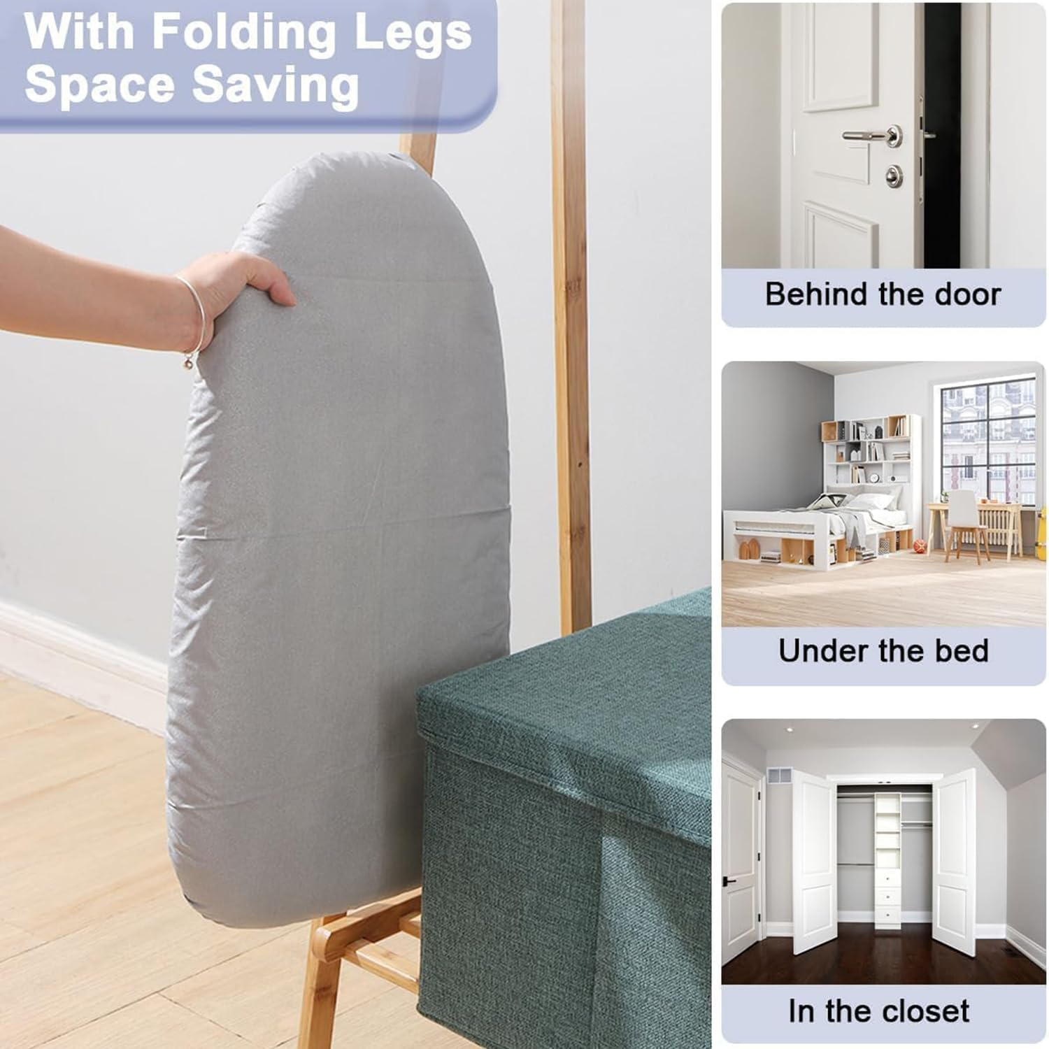 Countertop Ironing Board, Foldable Ironing Board with Ironing Rest,Portable Sleeve Ironing Table Top Mini Space Saving Ironing Station Covert-Leg Heat Resistance Pad for Laundry Travel Dorm Home image number 3