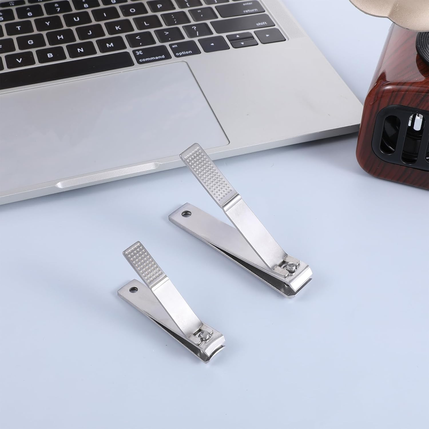 2 Pieces Straight Nail Clippers for Thick Nails Toenails Clippers Sharp Stainless Steel Nails Cutters Professional Nail Trimmer for Men Women image number 6