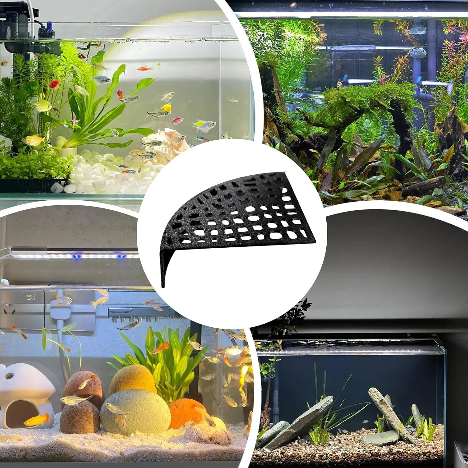 Shrimp Cave Aquarium - 2-Piece Fish Breeding Cave Shrimp Tunnel for Tank,180 Degree Viewing Stealth Habitat for Beginners Aquatic Pet Enthusiasts Freshwater Underwater Dwarf Cherry image number 2